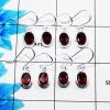 4 Pair Genuine Garnet Cut Earring N - BVE997 Oval Garnet Solid 925 Sterling Silver Earring Lot